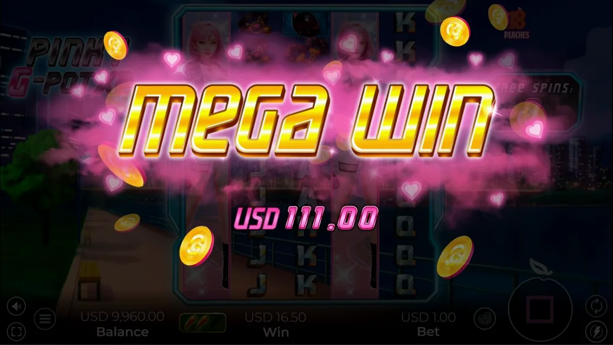 Interface neon vibrante do slot Pinky G-Pot X2 com temática de cultura de rua de Seul